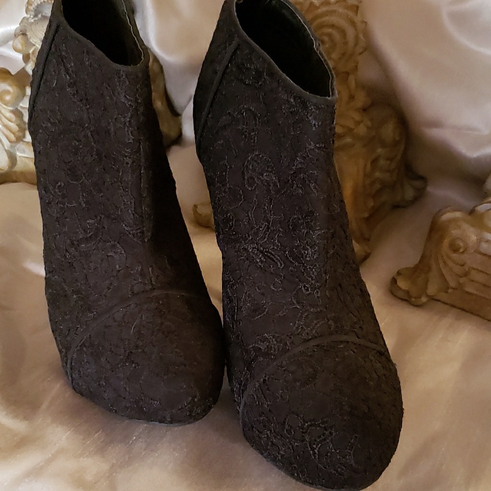 Lace covered booties